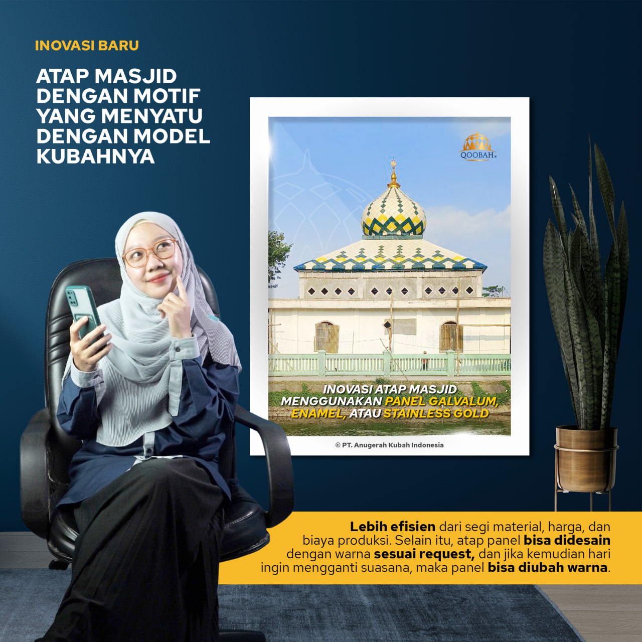Motif Atap Menyatu Dengan Kubah Masjid