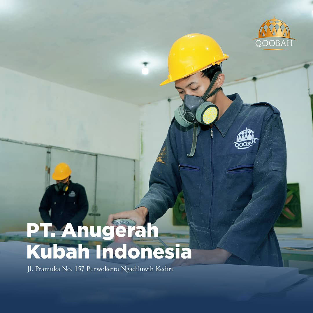 Proses Pewarnaan Panel Kubah Masjid atau Cat