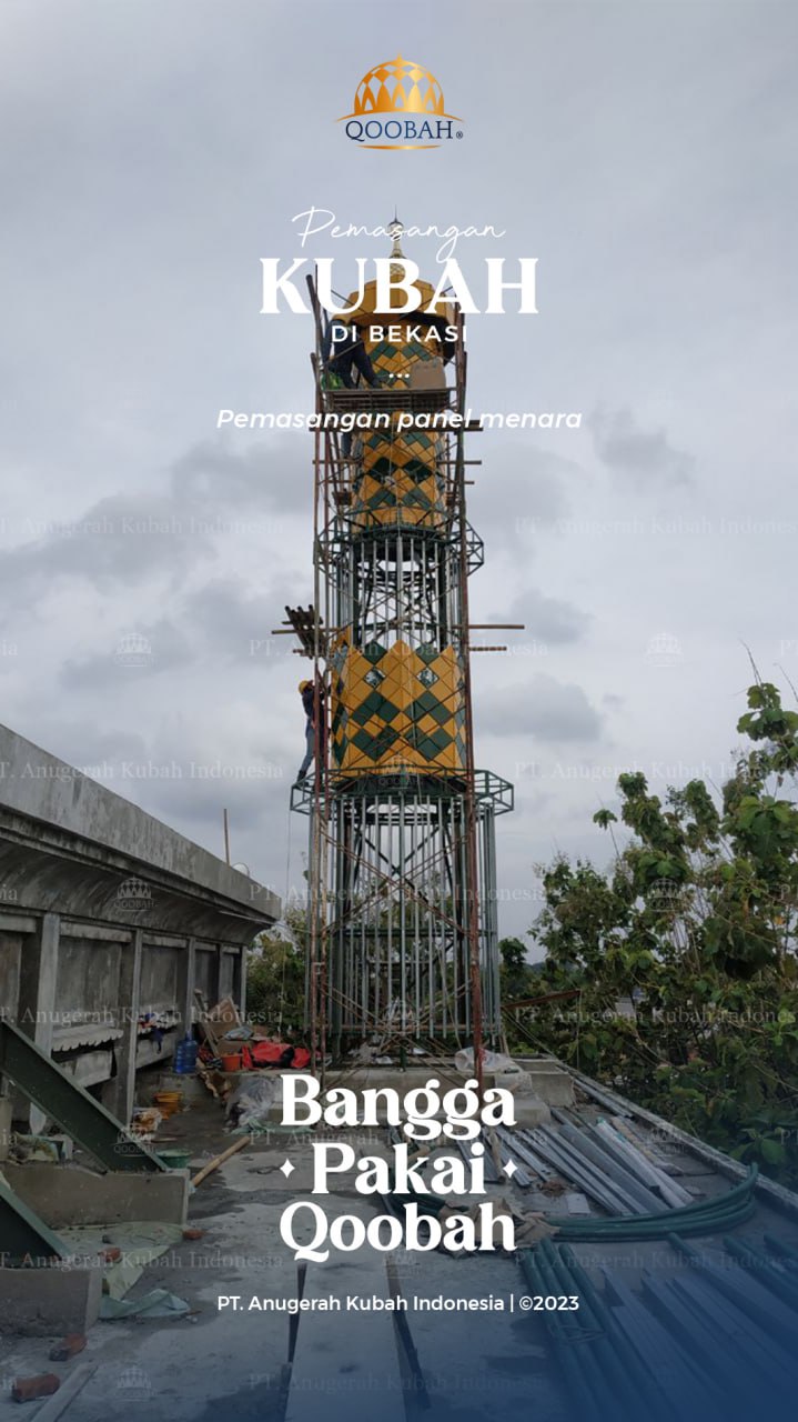 proses pembuatan menara kubah masjid